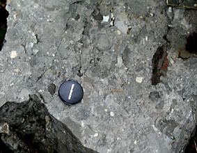 Flynn Creek crater breccia closeup